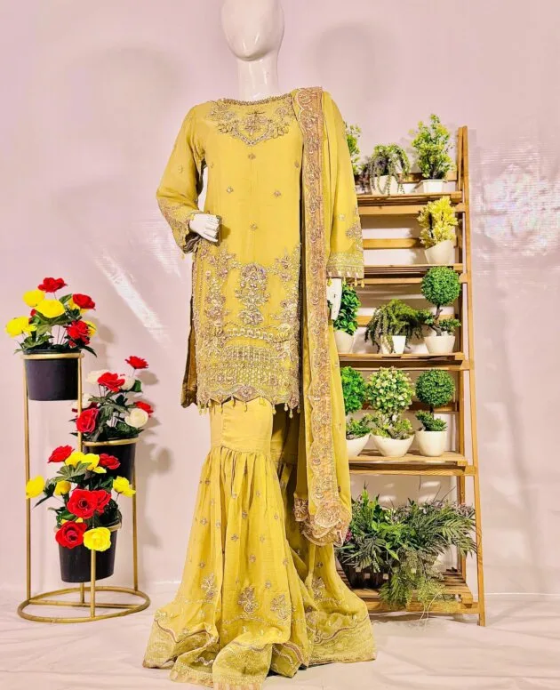 Embroidered Formal Gharara Set
