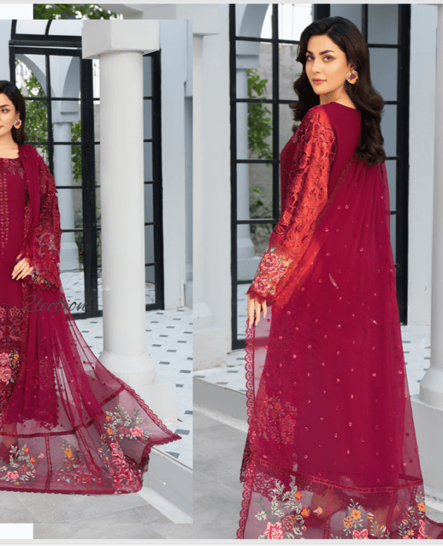 Fancy Suit With Chikankari Work