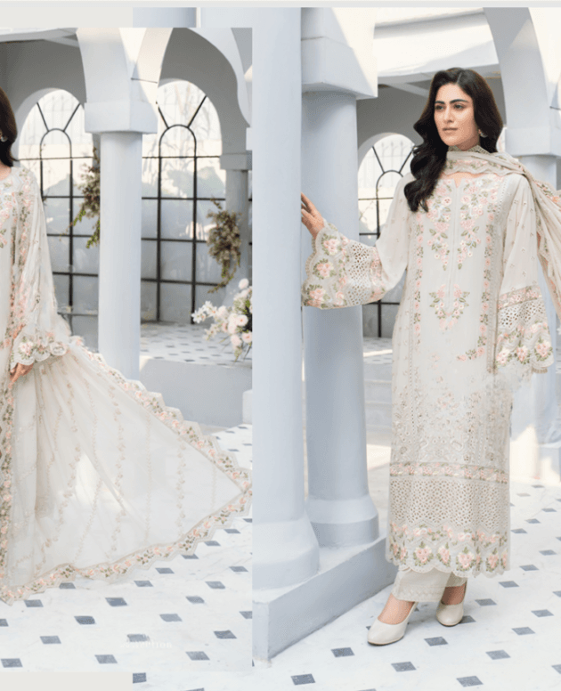 Fancy Suit With Chikankari Work