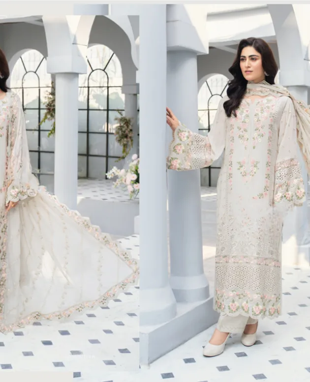 Fancy Suit With Chikankari Work