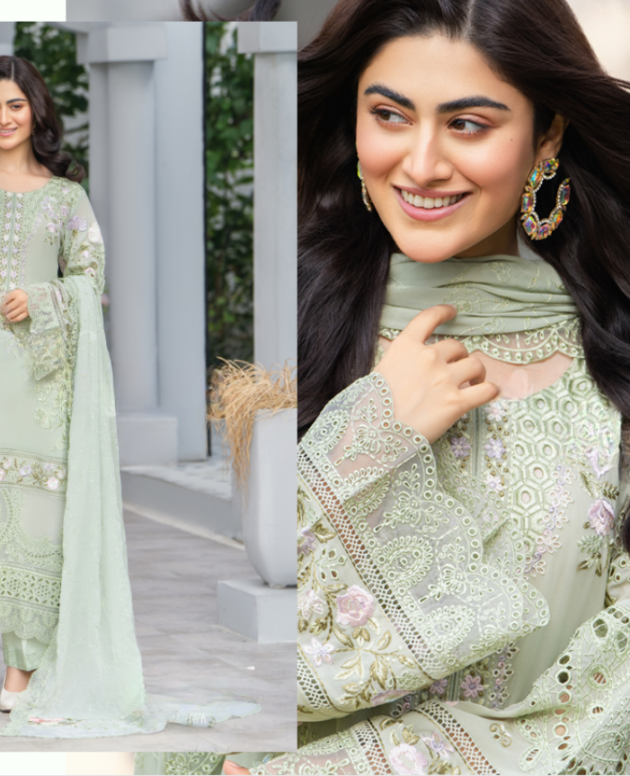 Fancy Suit With Chikankari Work