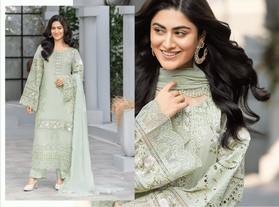 Fancy Suit With Chikankari Work