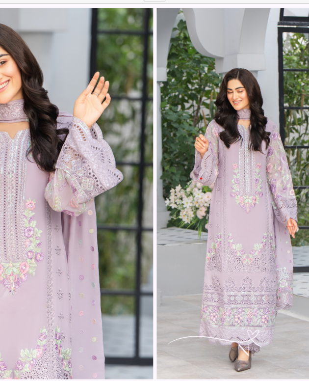 Fancy Suit With Chikankari Work