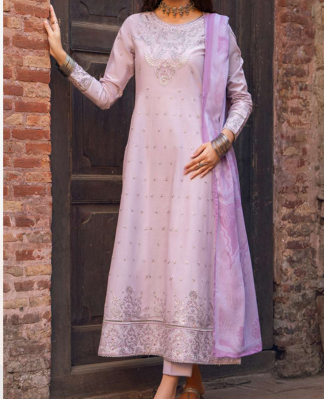 "Lilac Luxe Embroidered Ensemble"