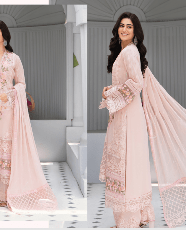 Fancy Suit With Chikankari Work