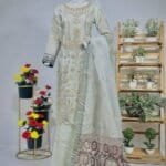 Elegant-Embroidered-Fancy-Dress-with-Flapper And Dupatta