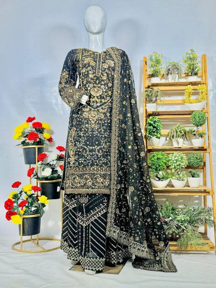 Long Embroidered Shirt With Gharara