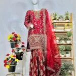 Long Shirt with Embroidered Gharara