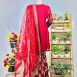 Long Shirt with Embroidered Gharara - Image 2