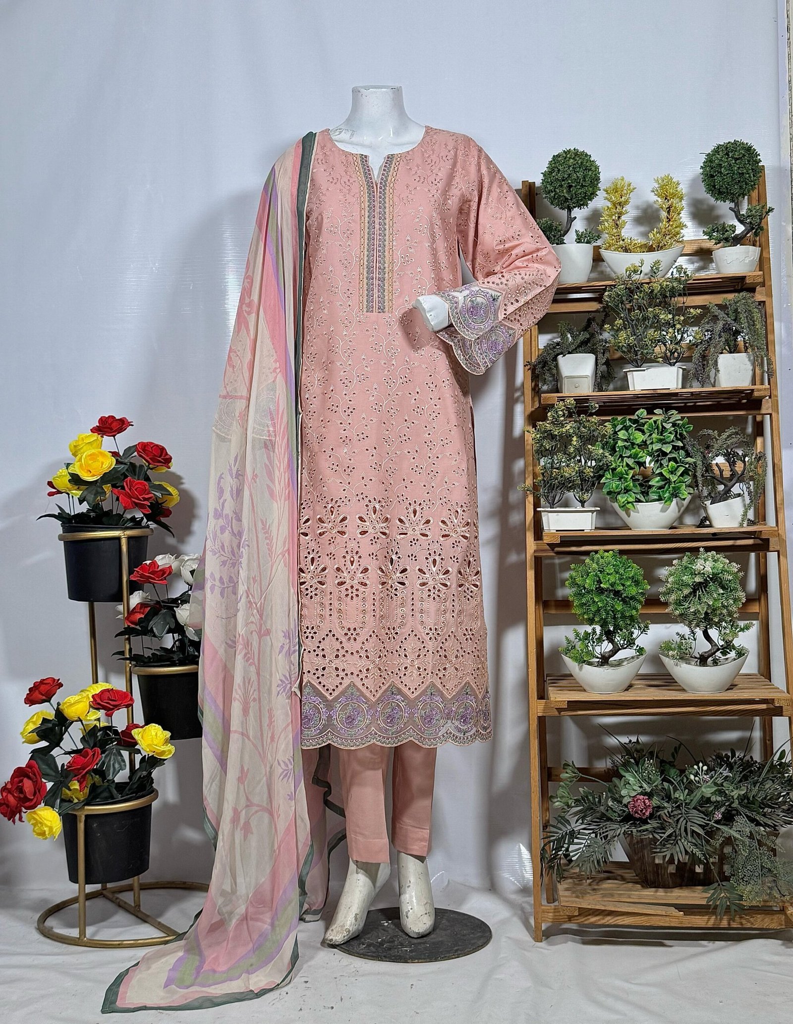 Graceful Embroidered Suit