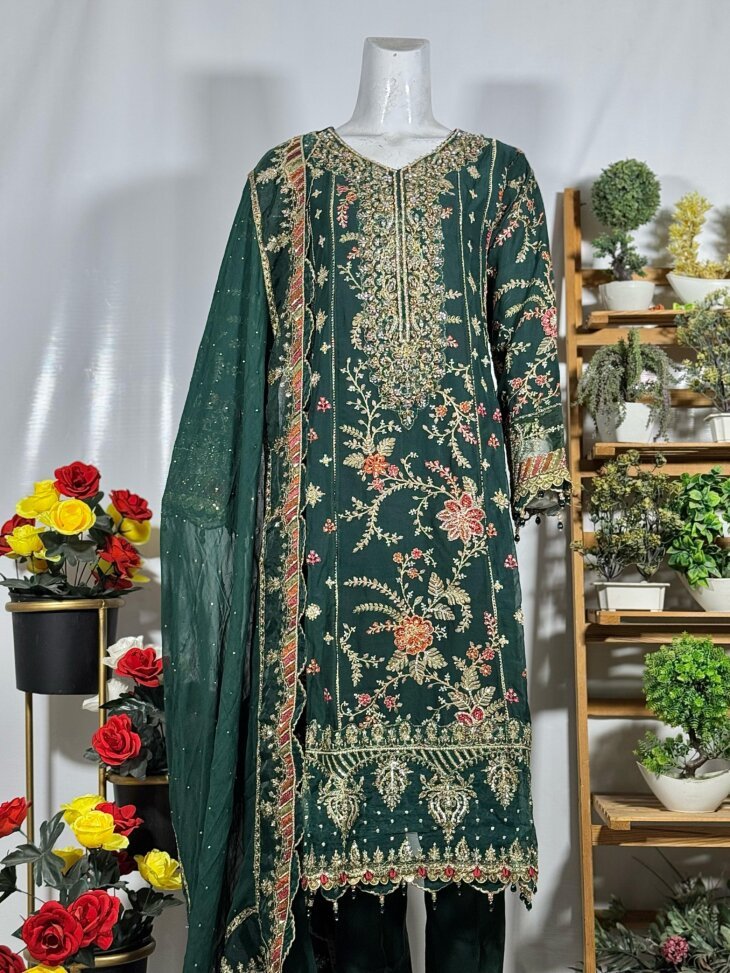 Empress Garden – Embroidered 3 Piece Suit - Image 2