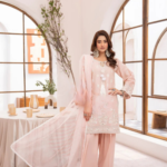 Pastel Pink & White Embroidered Suit