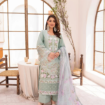 Pastel Pink & Floral Embroidered Suit